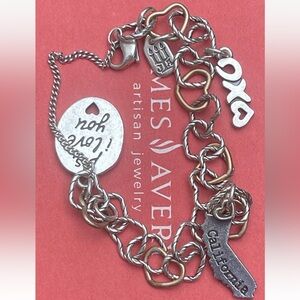 James Avery Silver and Gold Charm Bracelet